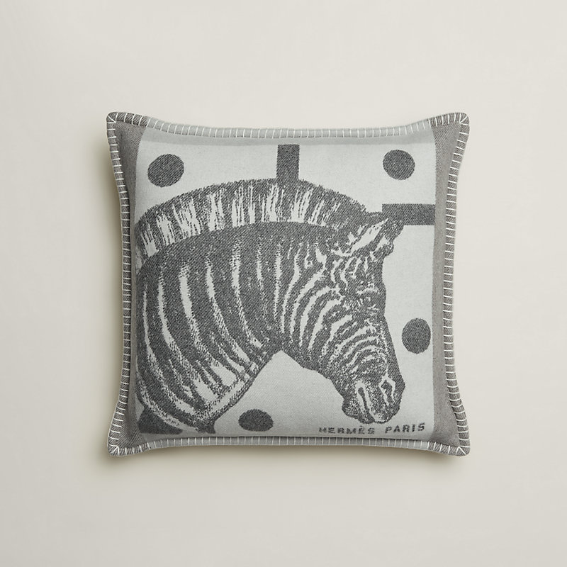 Zebre Zig Zag pillow - Beige | Hermès Australia